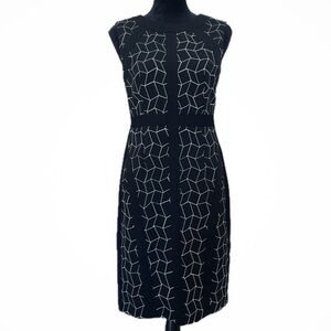 DONNA MORGAN Women's Sleeveless Dress Black & White Geo Print Size 6